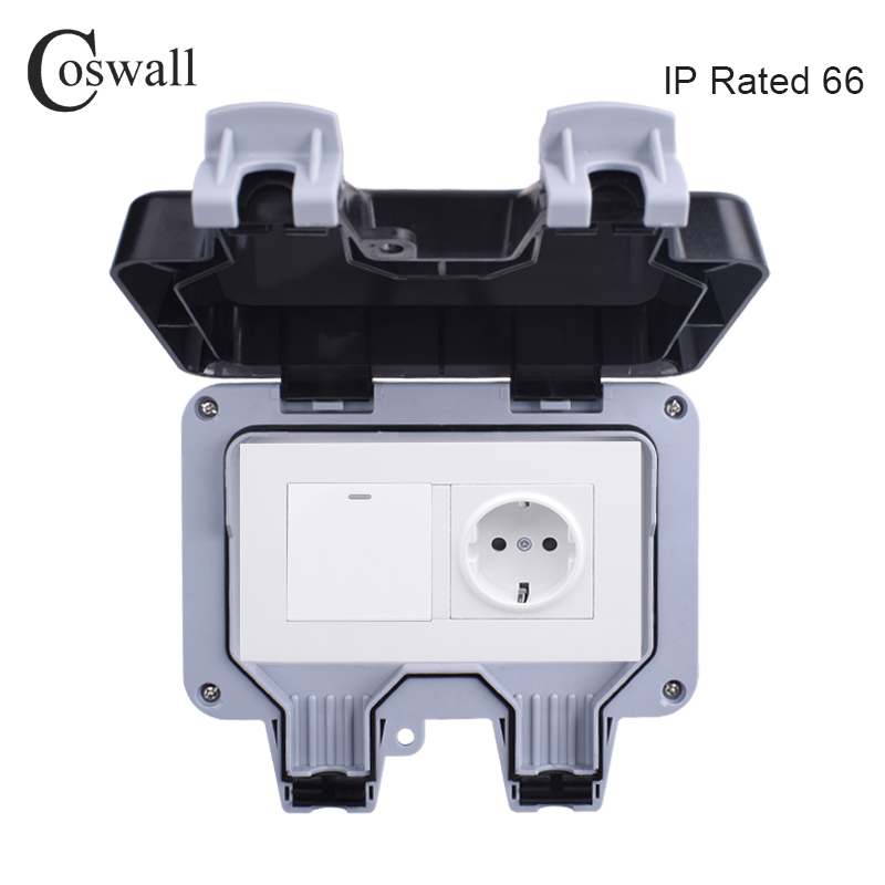 Outdoor Lighting Switch - Coswall-Toma de corriente de pared impermeable