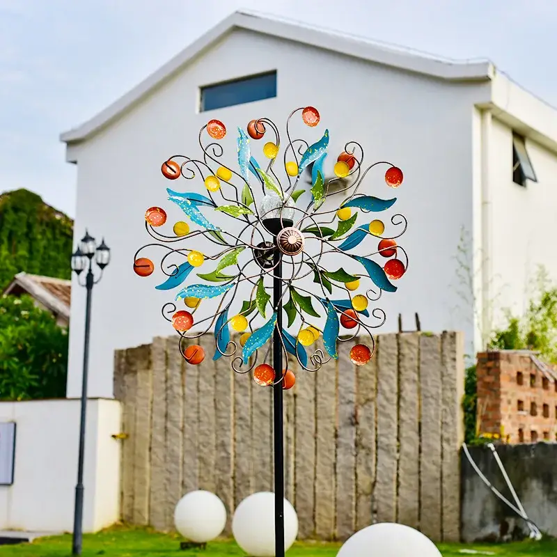 Color Changing Outdoor - Molino de viento de hierro con