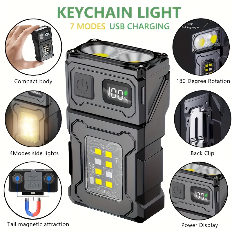 Outdoor Lighting Globes - Mini linterna de bolsillo LED recargable,