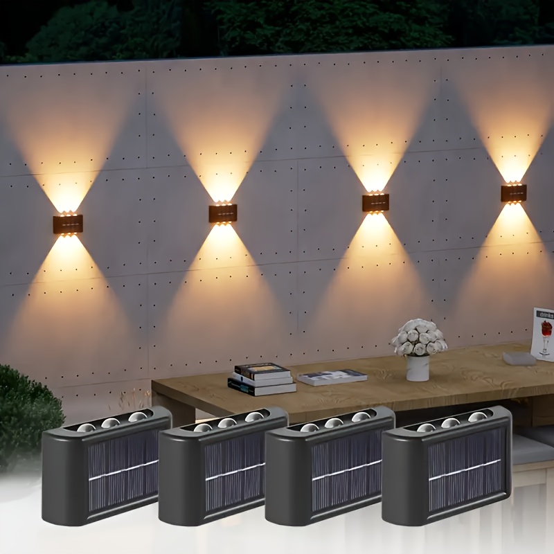 Outdoor Lighting For Fence - Lámpara Solar LED para Exteriores, Impermeable,