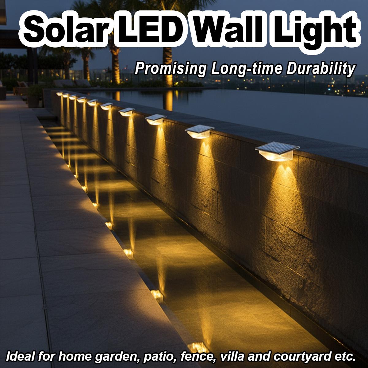 Outdoor Yard Lighting Fixtures - 4 Luces Solares para Cercas con
