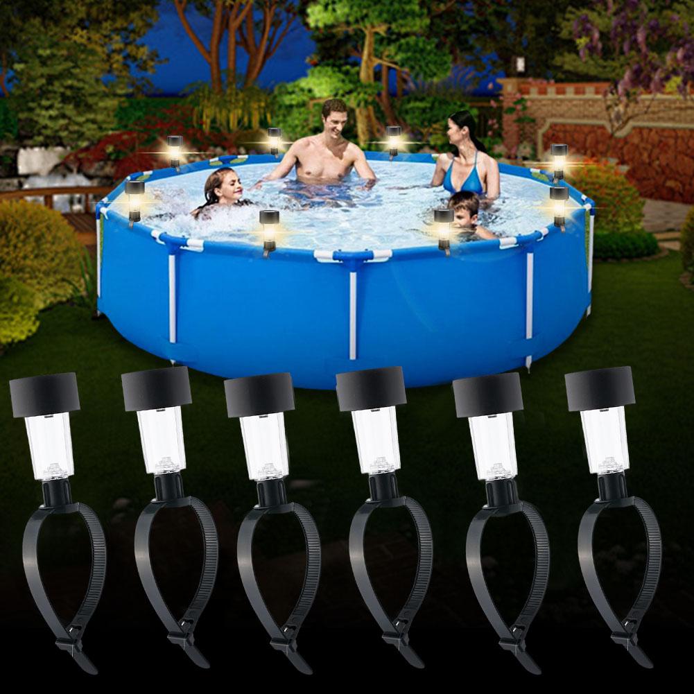 Outdoor Lighting For Fence - Luces LED Solares para Piscina, Impermeables,