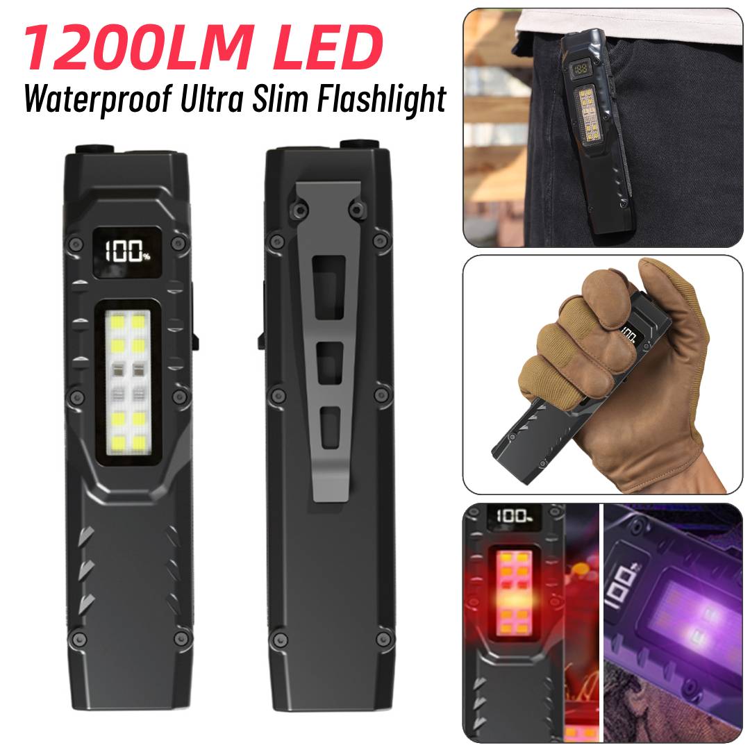 Outdoor Lighting Switch - Linterna LED ultrafina con clip para