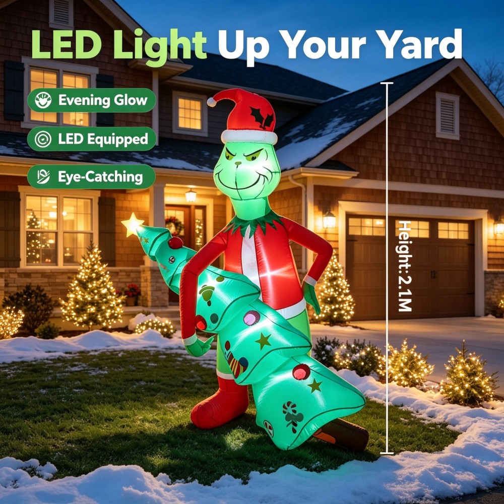 Xmas Outdoor Lighting Decorations - Árbol de Navidad inflable gigante de
