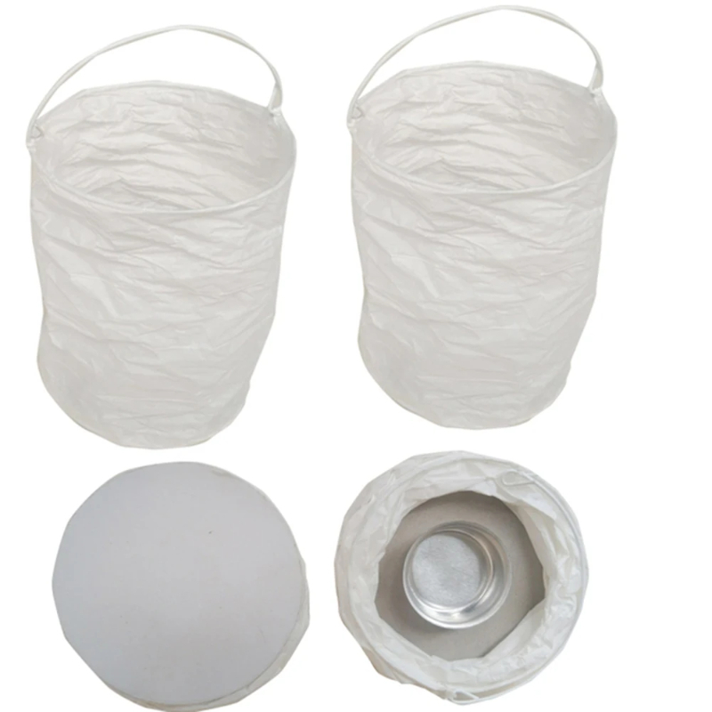 Xmas Outdoor Lighting Decorations - Linterna de papel recta blanca DIY,