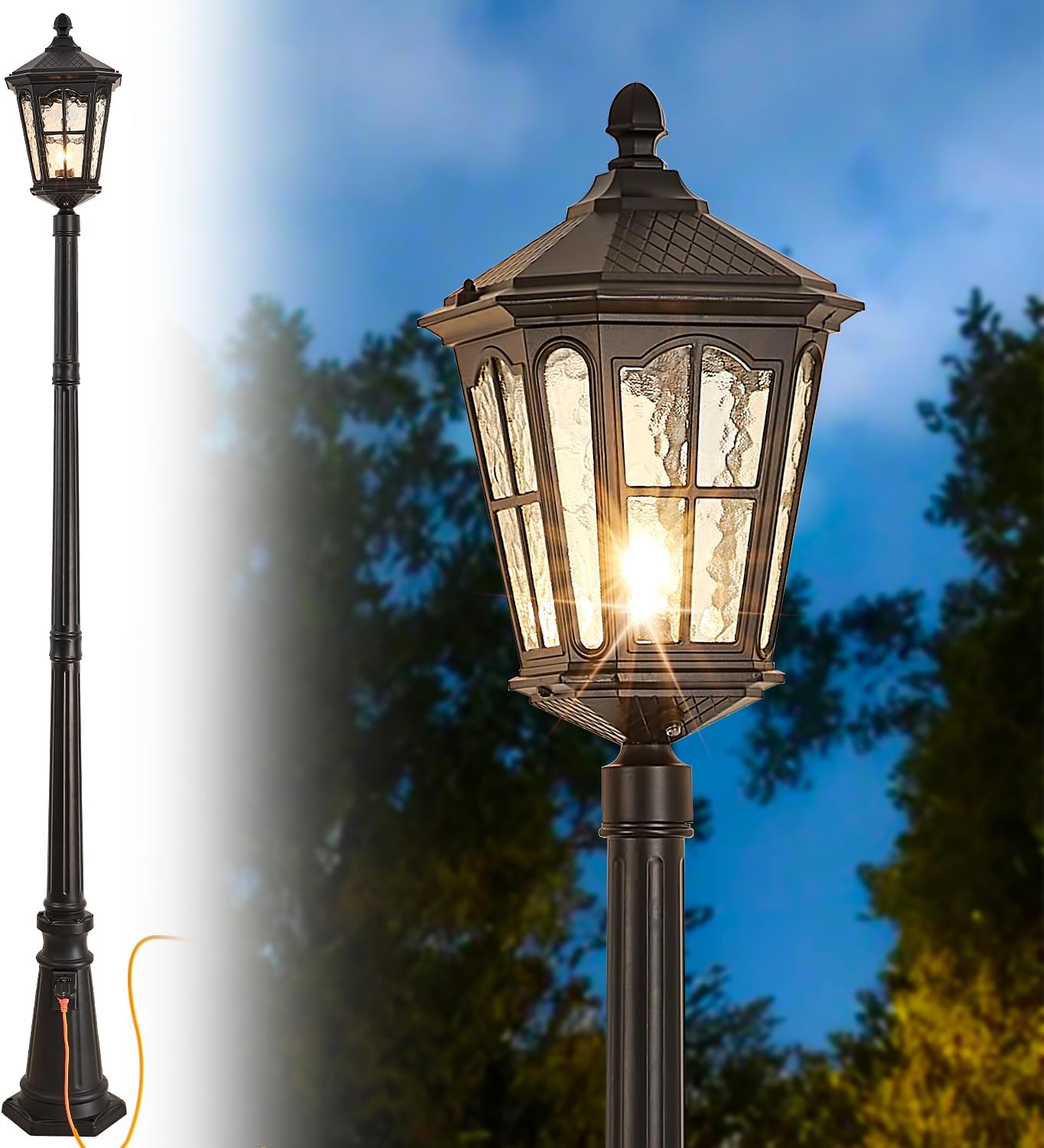 Outdoor Yard Lighting Fixtures - Lámpara de poste exterior impermeable con