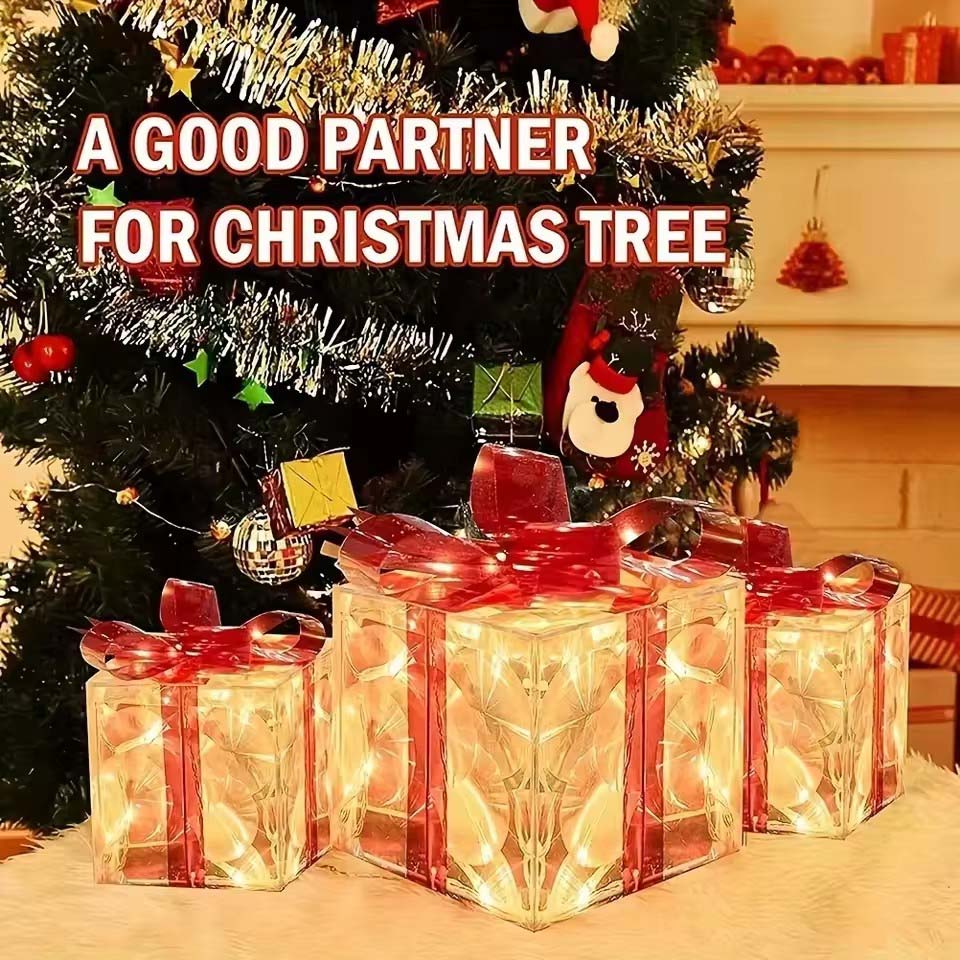 Xmas Outdoor Lighting Decorations - Caja de Regalo Luminosa Navideña 2026