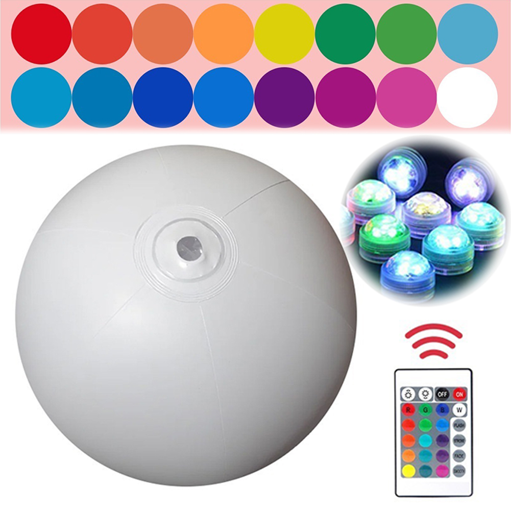 Outdoor Lighting Around Pool - Pelota Inflable Luminosa LED para Piscina