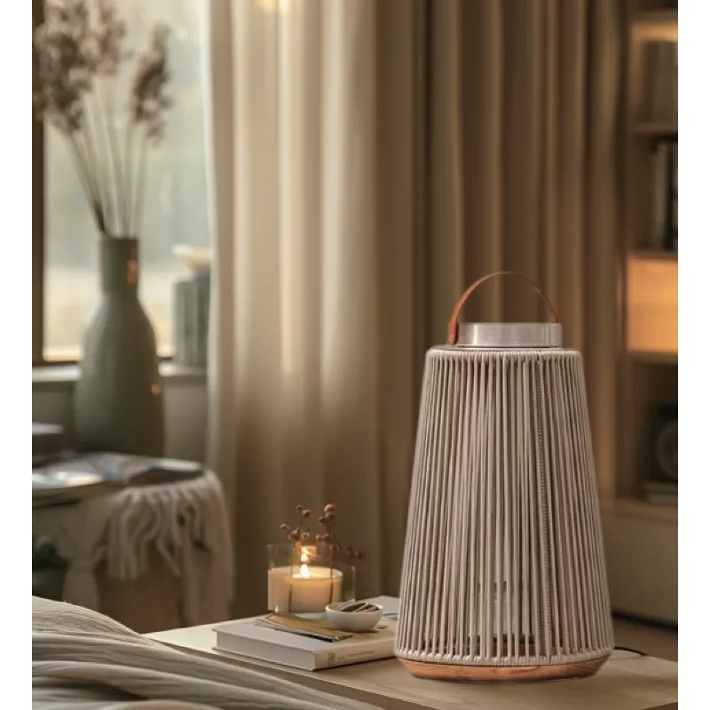 Outdoor Yard Lighting Fixtures - Lámpara Solar Portátil de Ratán Estilo
