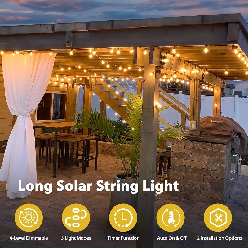 Luces de cadena G40 de 64 pies - Outdoor Lighting For Fence reseña y precio