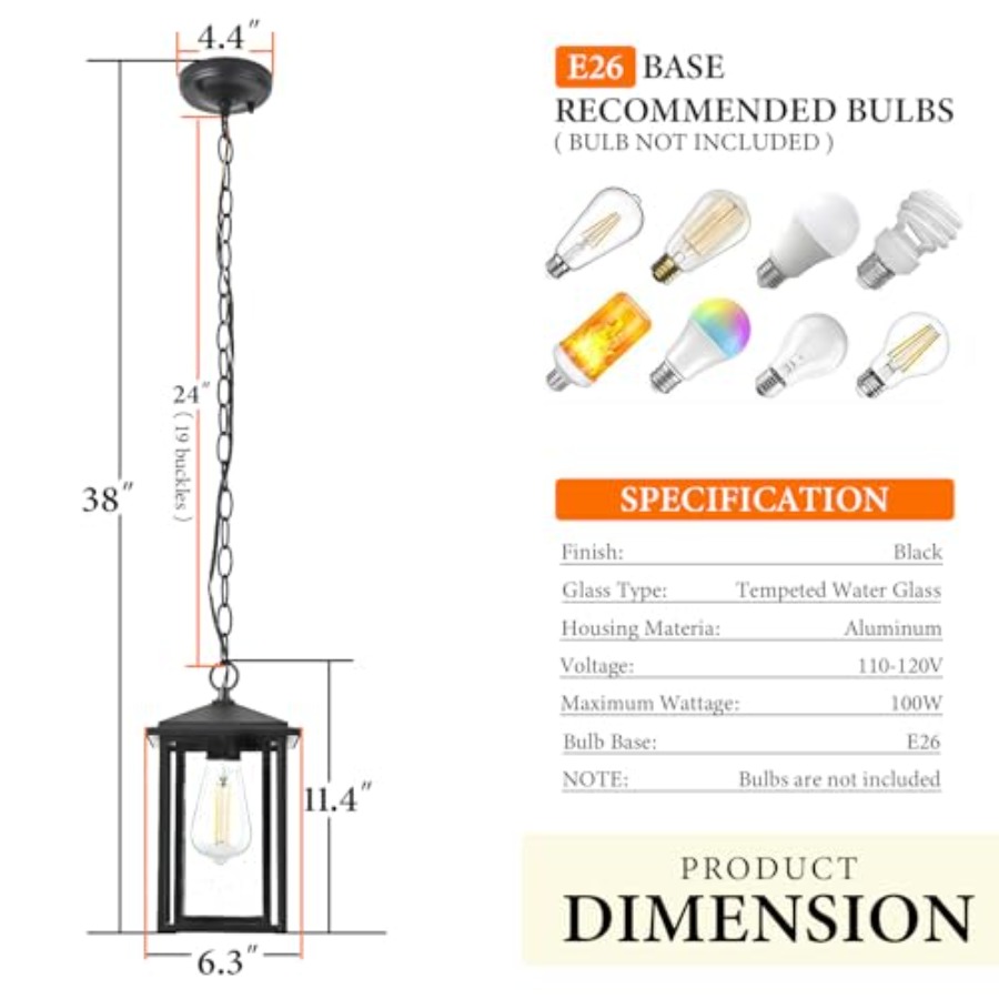 Lámparas Colgantes para Exteri - Outdoor Lighting Chandelier reseña y precio