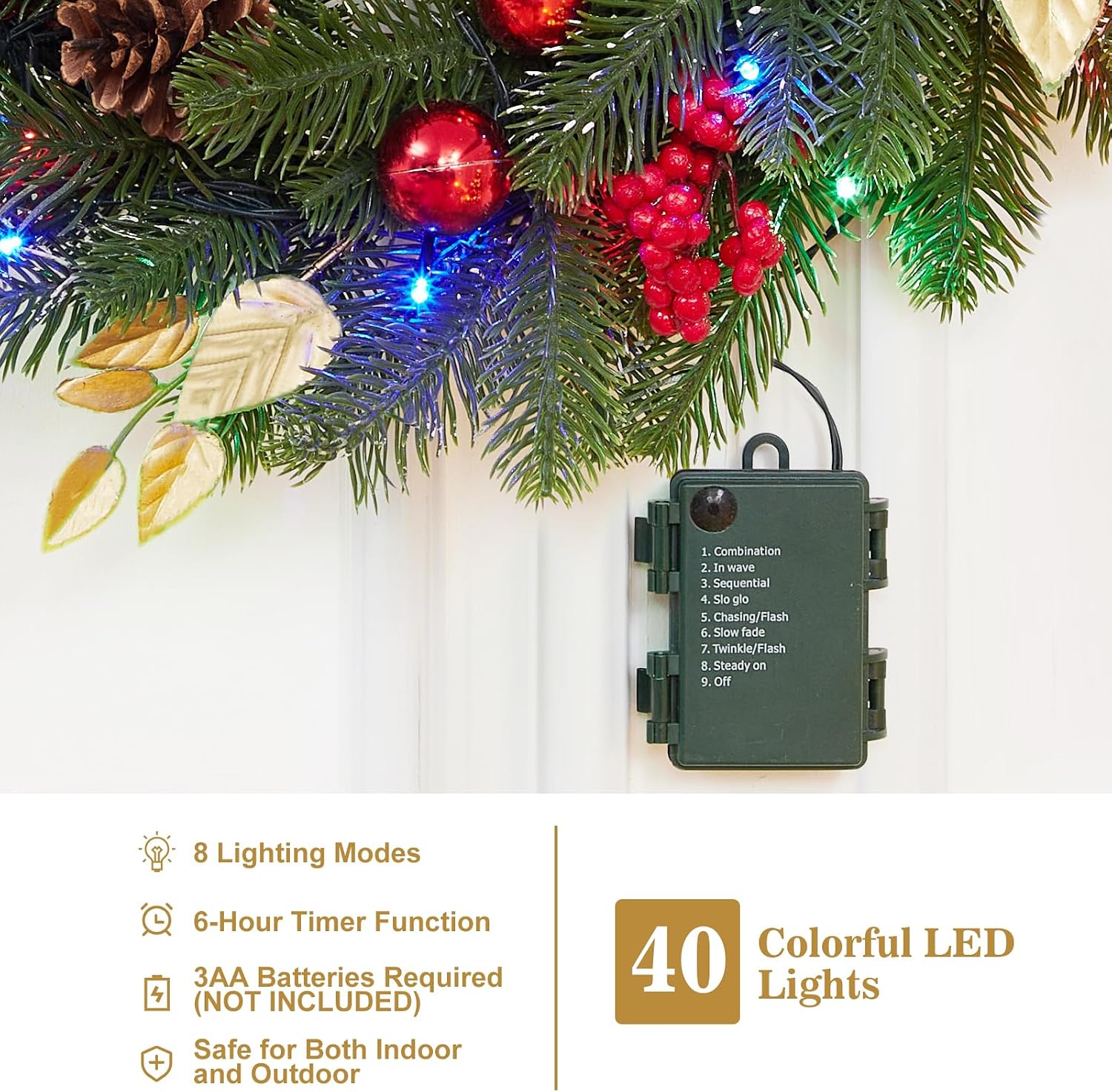 Guirnalda navideña preiluminad - Xmas Outdoor Lighting Decorations reseña y precio