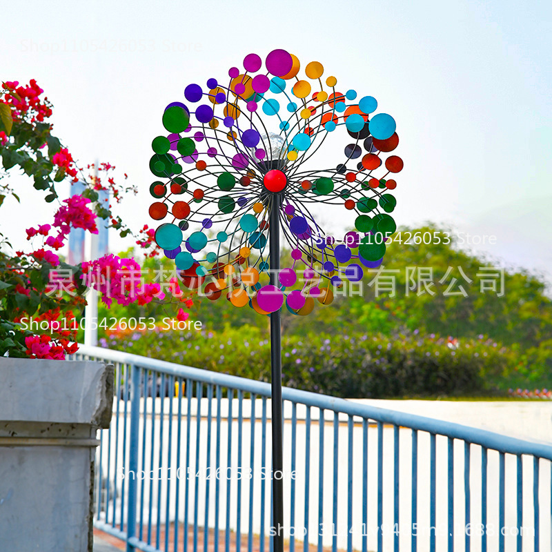 Molino de viento de hierro con - Color Changing Outdoor reseña y precio