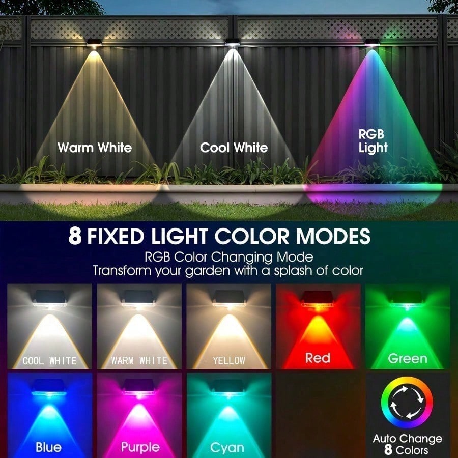 Paquete de 4 Luces Solares par - Color Changing Outdoor reseña y precio