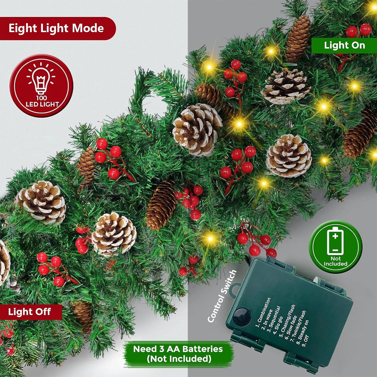 Guirnalda Navideña Preiluminad - Xmas Outdoor Lighting Decorations reseña y precio