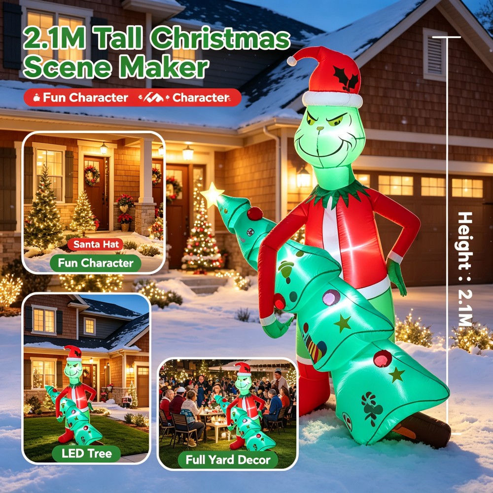 Árbol de Navidad inflable giga - Xmas Outdoor Lighting Decorations reseña y precio