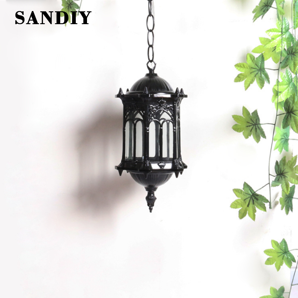 SANDIY Lámpara colgante para e - Outdoor Lighting Chandelier reseña y precio