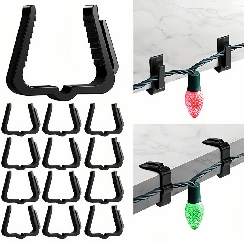 90 clips negros para luces de  - Outdoor Lighting For Fence reseña y precio