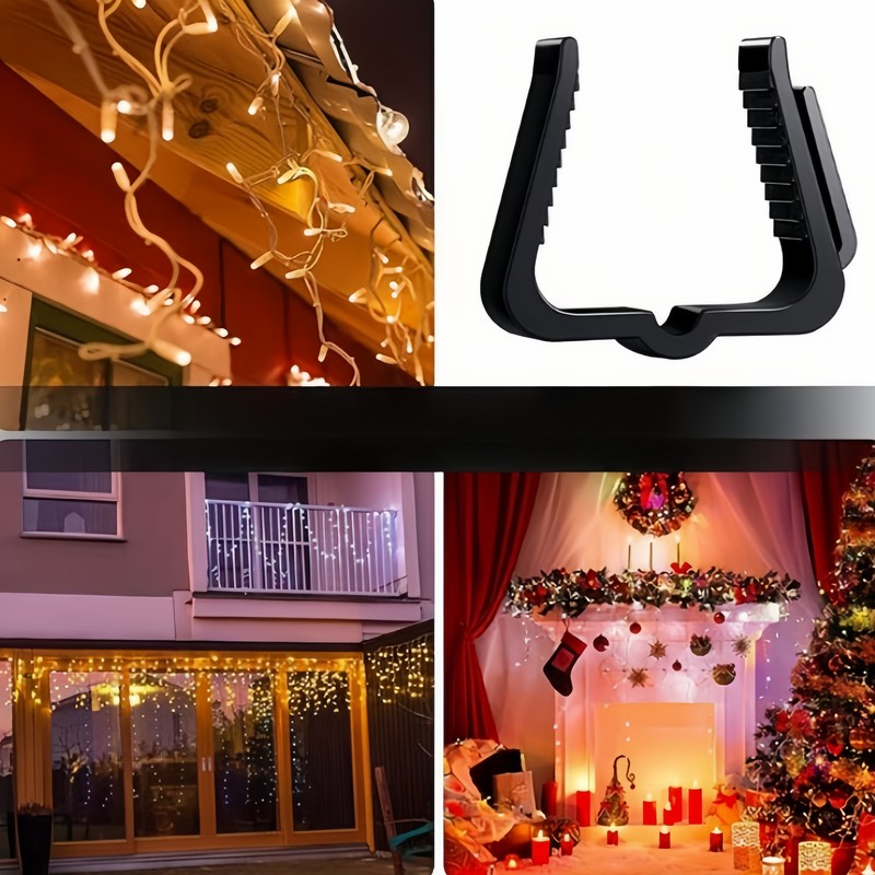 90 clips negros para luces de  - Outdoor Lighting For Fence reseña y precio