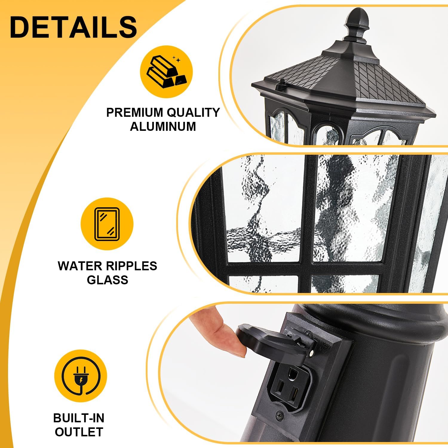 Lámpara de poste exterior impe - Outdoor Yard Lighting Fixtures reseña y precio