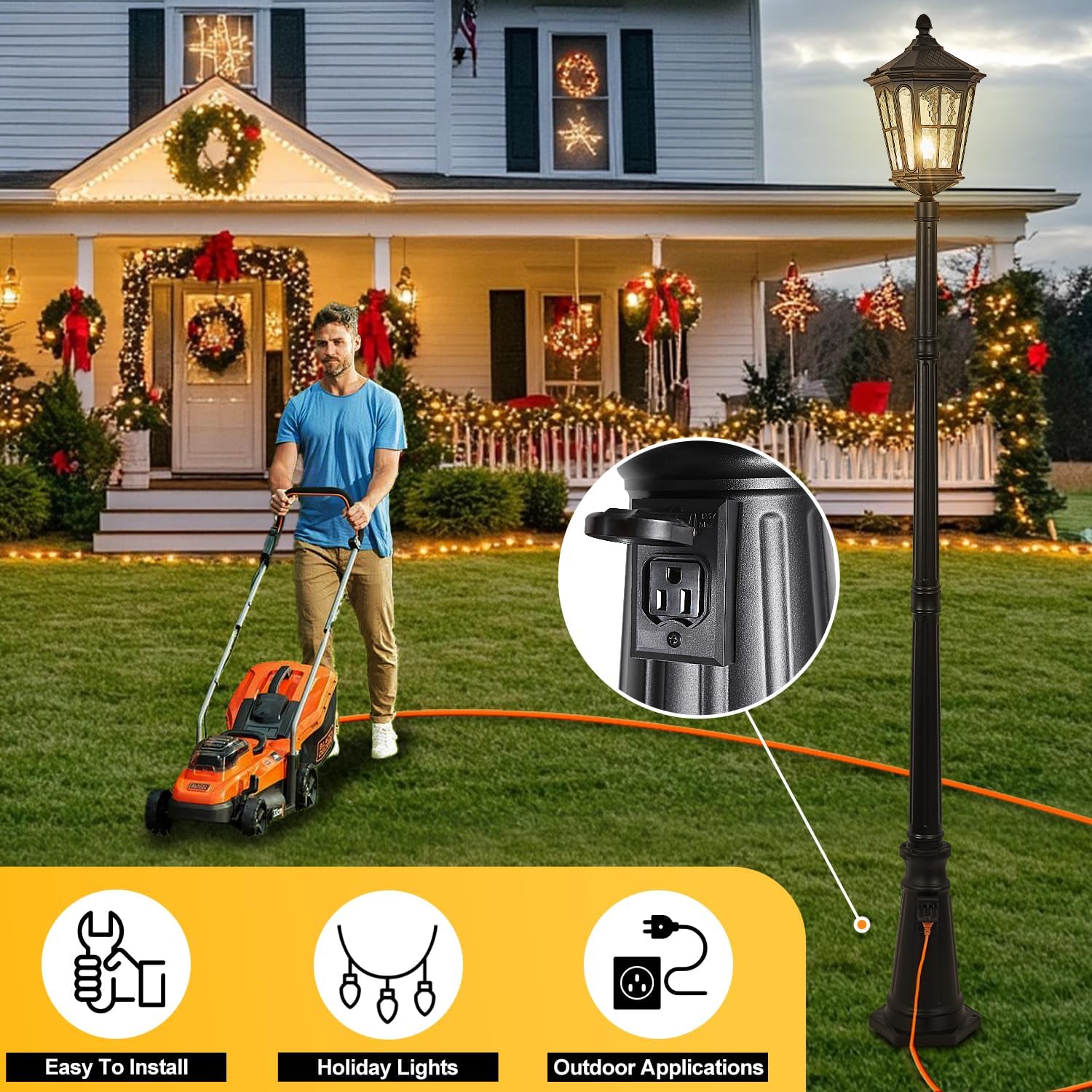 Lámpara de poste exterior impe - Outdoor Yard Lighting Fixtures reseña y precio