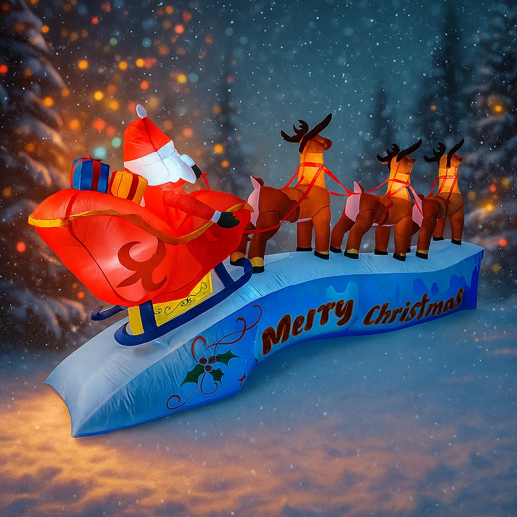 11,8 pies Santa Claus trineo d - Xmas Outdoor Lighting Decorations reseña y precio