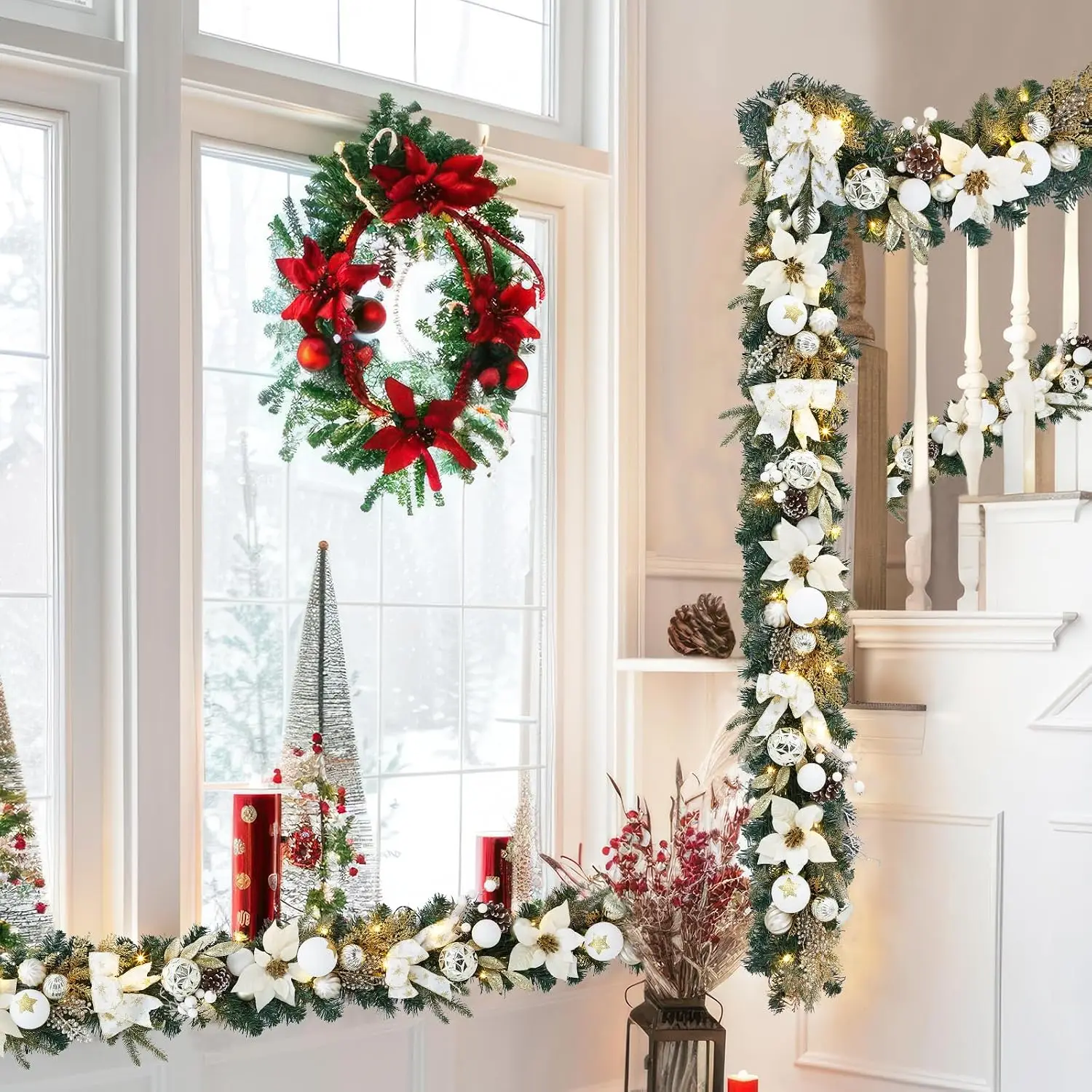 Guirnalda navideña artificial  - Xmas Outdoor Lighting Decorations reseña y precio