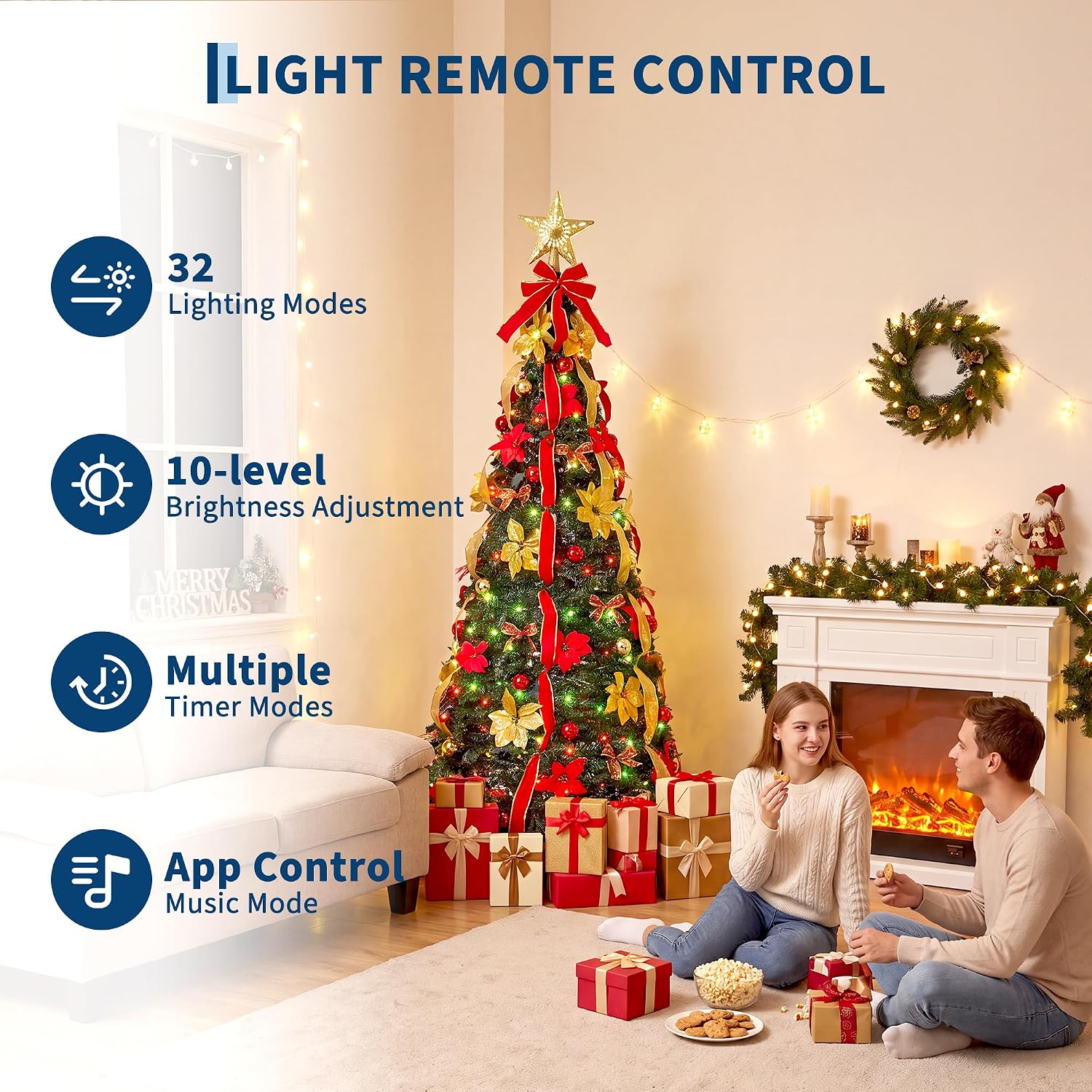 Árbol de Navidad artificial pl - Xmas Outdoor Lighting Decorations reseña y precio
