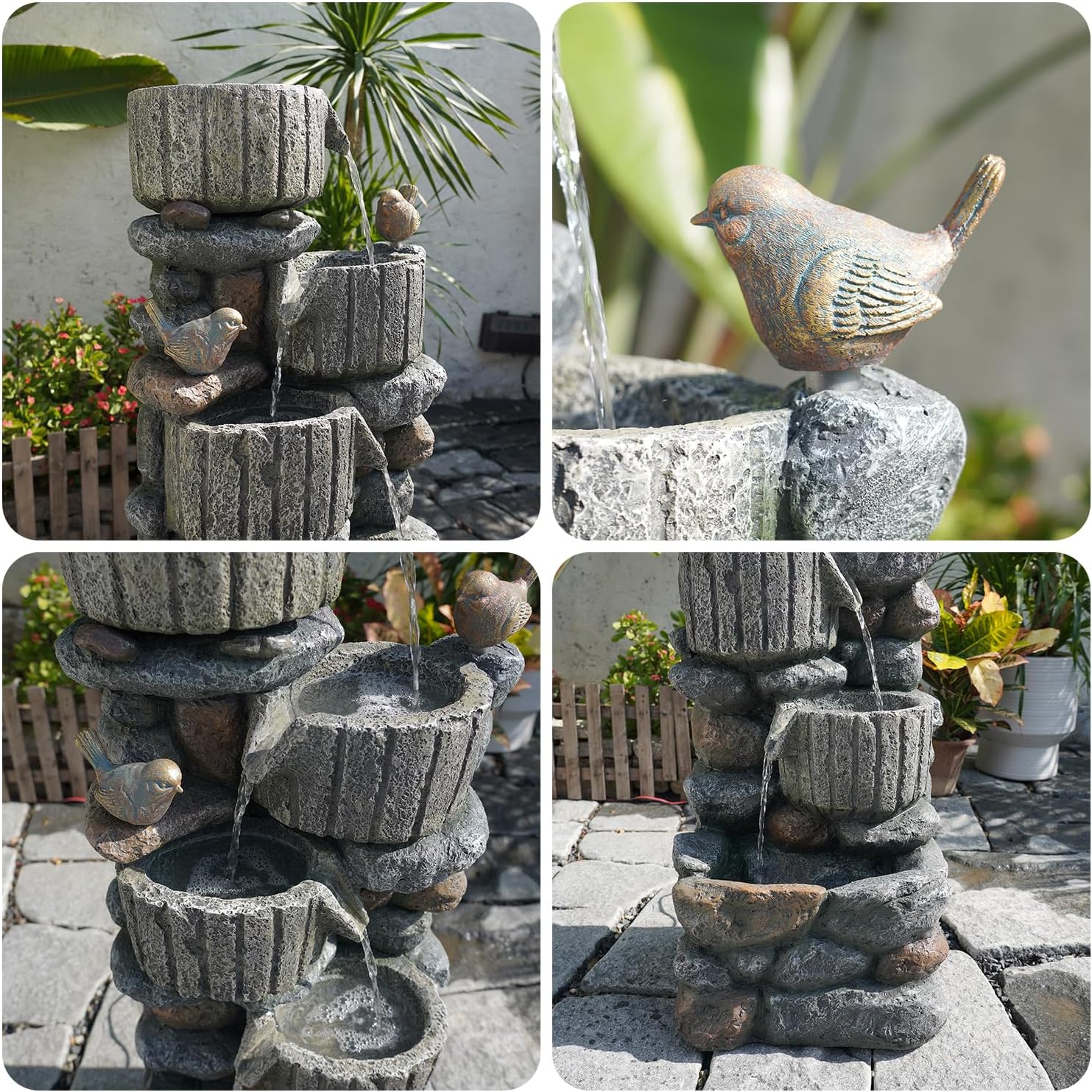Fuente de Agua en Cascada de 5 - Outdoor Lighting Deck reseña y precio